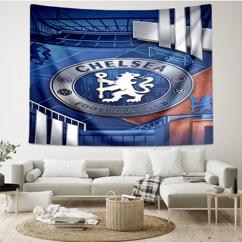 Chelsea FC Print Tapestry - Portable Wall Decor Cloth, for Home, Dorm, Travel, Bedroom, Living Room - Ideal Birthday Housewarming Gift