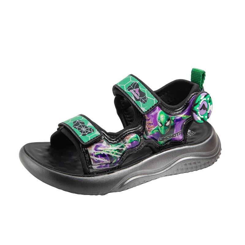 

Летние новые мальчиковые мультяшные трендовые светящиеся спортивные пляжные туфли для маленьких и детей среднего возраста, сандалии на полиуретановой подошве, повседневные мягкие 31 yards inner length 19.5CM.