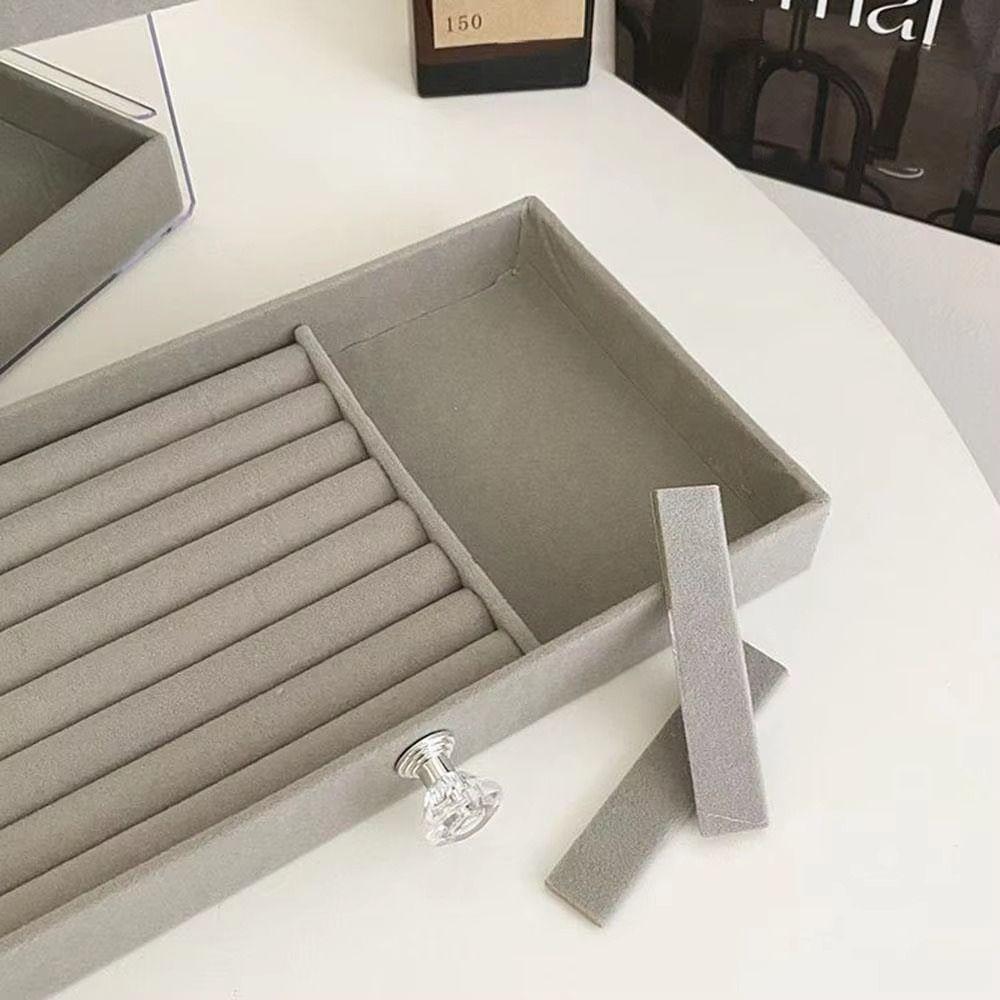 3-Layer Flannel Jewelry Box High-Capacity Earrings Necklaces Storage  Home Storage