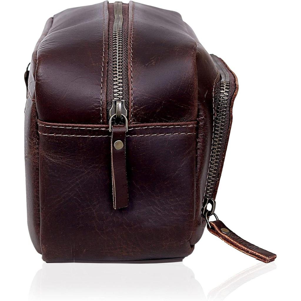Men's Toiletry Bag Leather Travel Toiletry Bag Dopp Kit for Men Shaving Bag for Travel Accessories