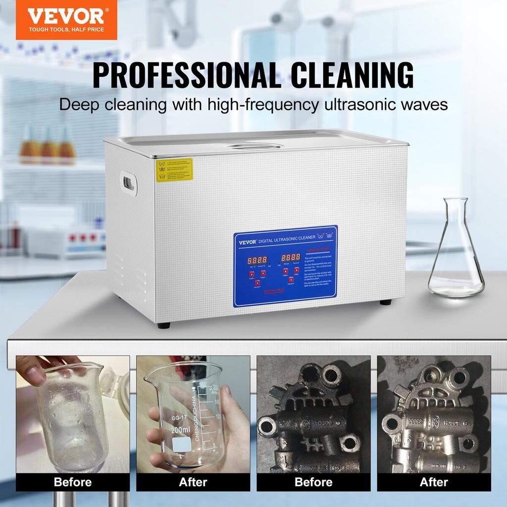 30L Ultrasonic Cleaner Machine Stainless Steel Ultrasonic Cleaning Machine Digital Heater Timer Jewelry Cleaning for Commercial Personal Home Use(30L)