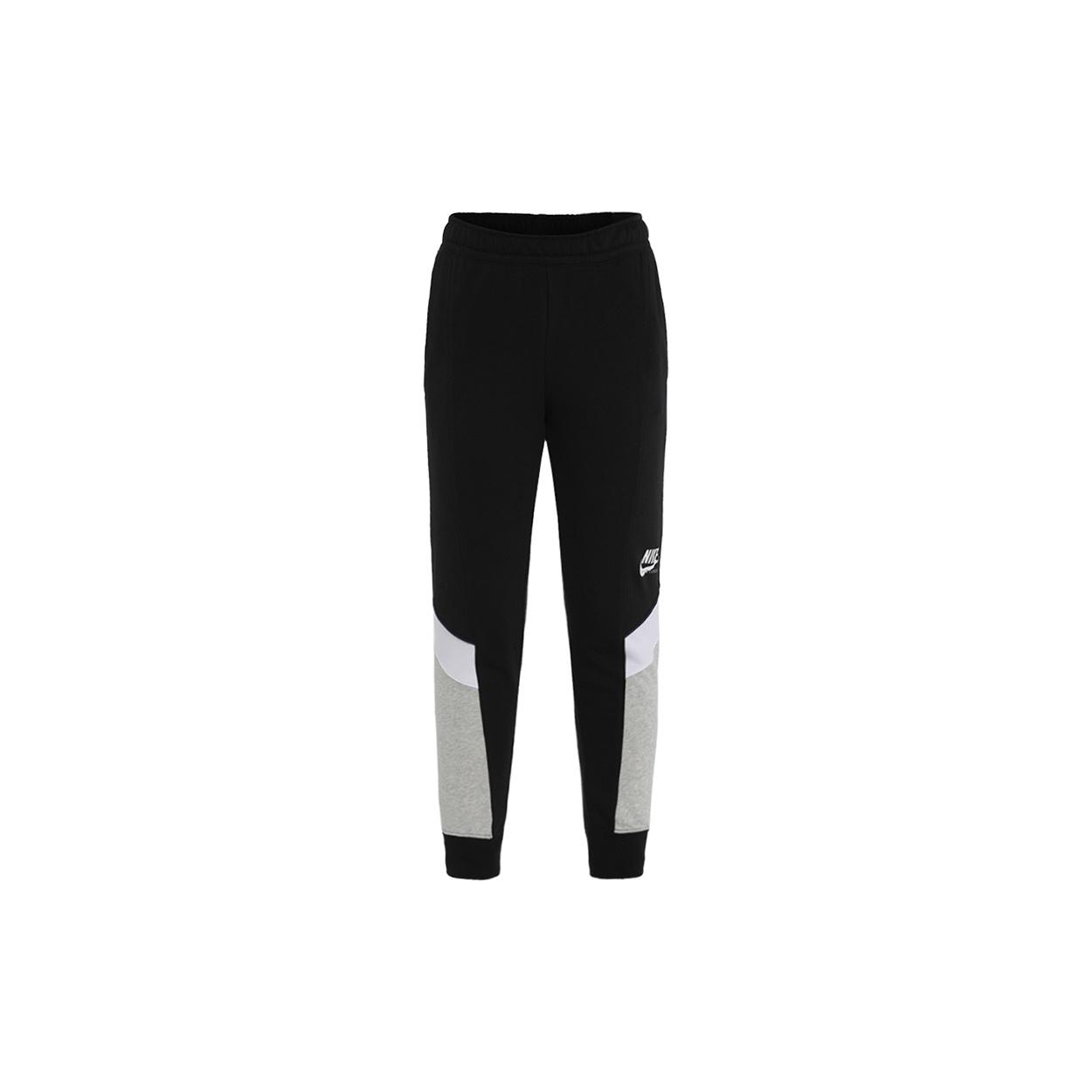 (WMNS) Nike Nsw heritage jgger Flc Colorblock Casual Sports Splicing Bundle Feet Knit Long Pants/Trousers Black Women s CZ8609-010 L