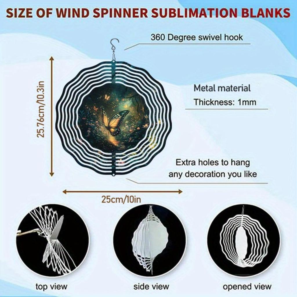 2D Metal Wind Spinner Enchanted Forest Butterfly Glowing Lights Outdoor Decor for Garden Patio Yard No Electricity Needed Gift for Men Women