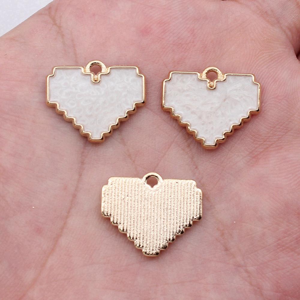 Charms Heart Enamel Pendants Wedding Jewelry Findings QC066