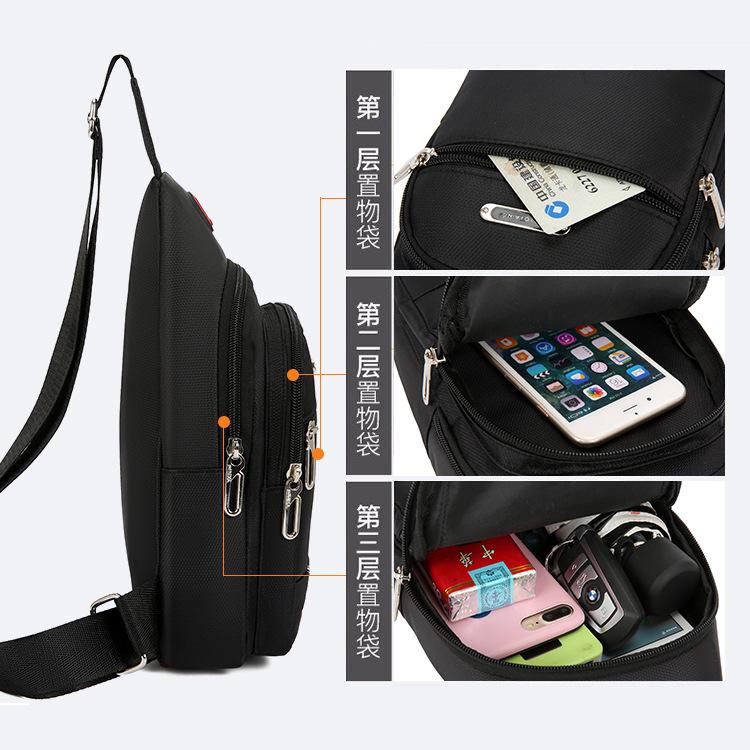 Men's Breast Bag Casual Trendy Messenger Bag Men's High-end Wear-resistant Waterproof Shoulder Bag Chest Backpack