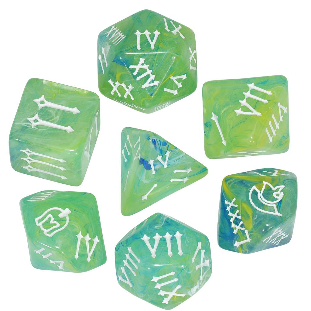 7pcs DND Dice Set Creative Design Roman Number Pattern Polyhedral Dice for Dungeons Game Role Playing Table Games