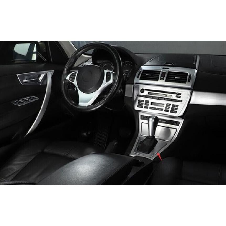 Fit For BMW X3 2006-2010 Matte Silver Middle Console Gear Shift Frame Trim 1PCS