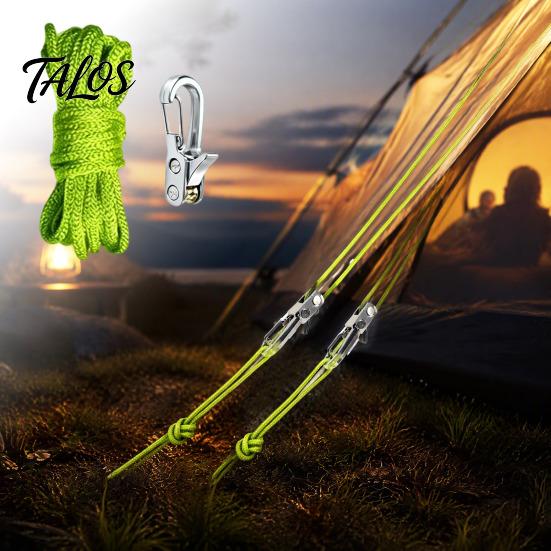 Tent Rope Fastener 4/8/12Pcs Tensioner with Cord, Heavy Duty Tie Down Roller, Adjustable Fastening System Metal Tightening Tool for Camping,