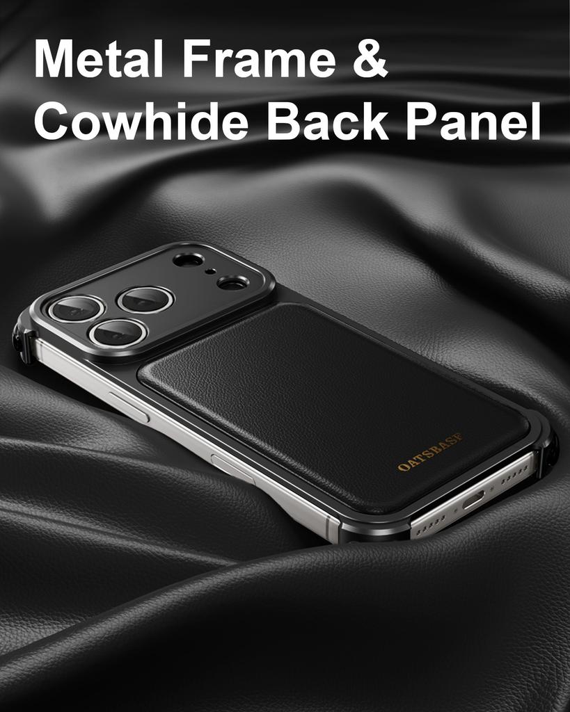 Premium Leather Case for iPhone 18 Pro Max 17 16 Pro Max for Magsafe Metal Frame Full Camera Protection Shock Phone Cover