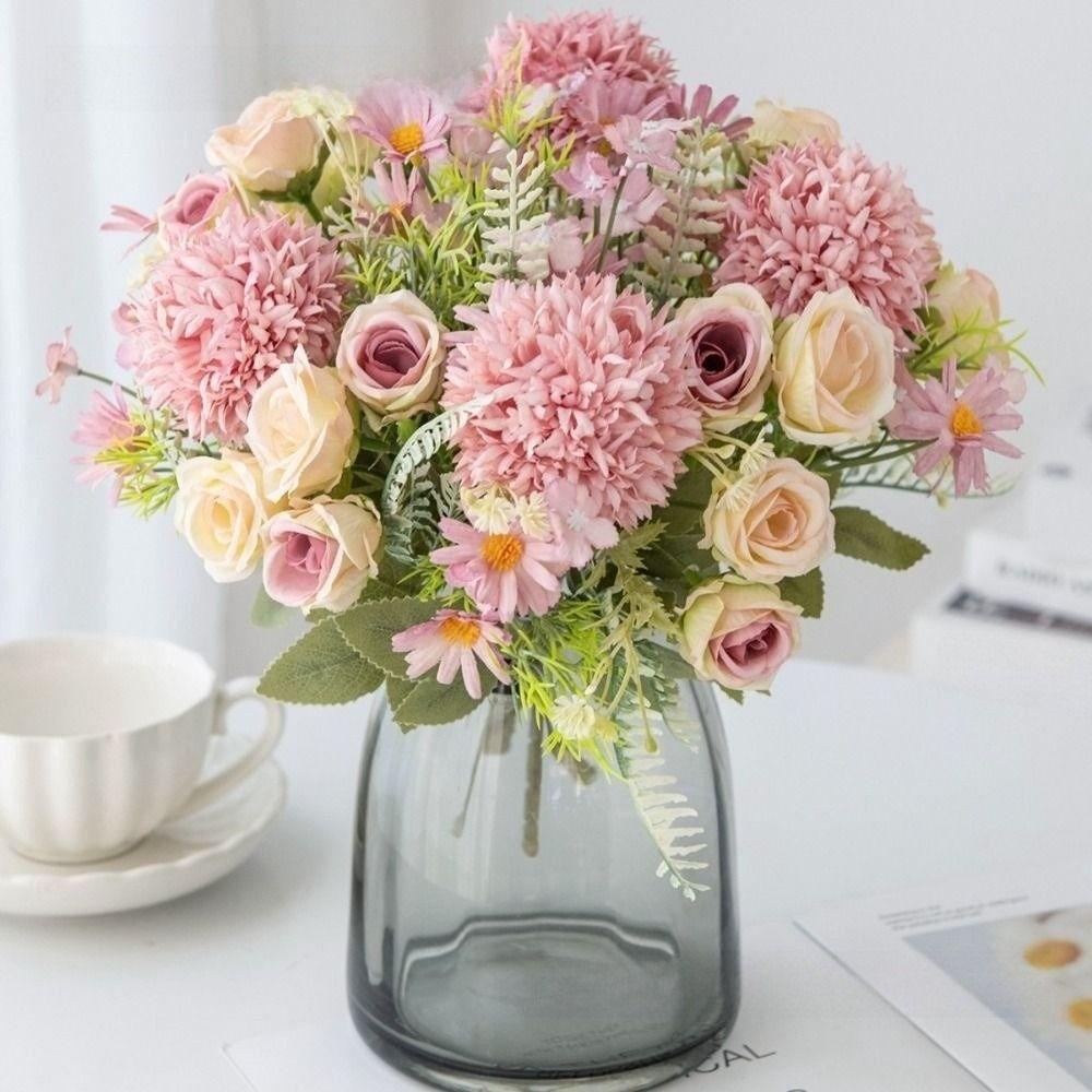 Silk Artificial Flowers Rose Artificial Bouquets for Home Decor Garden Wedding Decoration