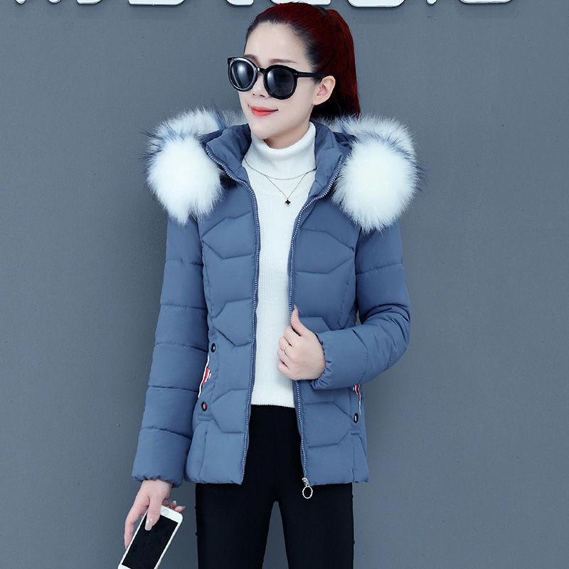 Damen Winterparka Übergröße Baumwollgefütterter Mantel Schmaler Langer Dicker Warmer Kapuzenmantel mit Kunstpelzkragen