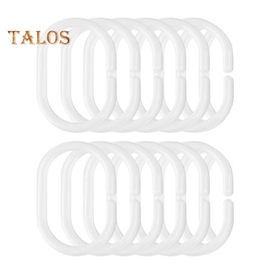 

12 шт. крючков для душевой занавески, прочный универсальный держатель для душевой стойки в форме буквы С, аксессуары для штор в ванной комнате 12pcs белый