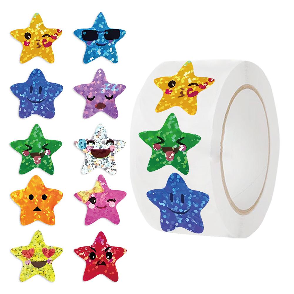 500 Pictures/roll Roll Sticker Tape Star Reward Sticker Hand Account Material Decorative Envelope Seal Sticker