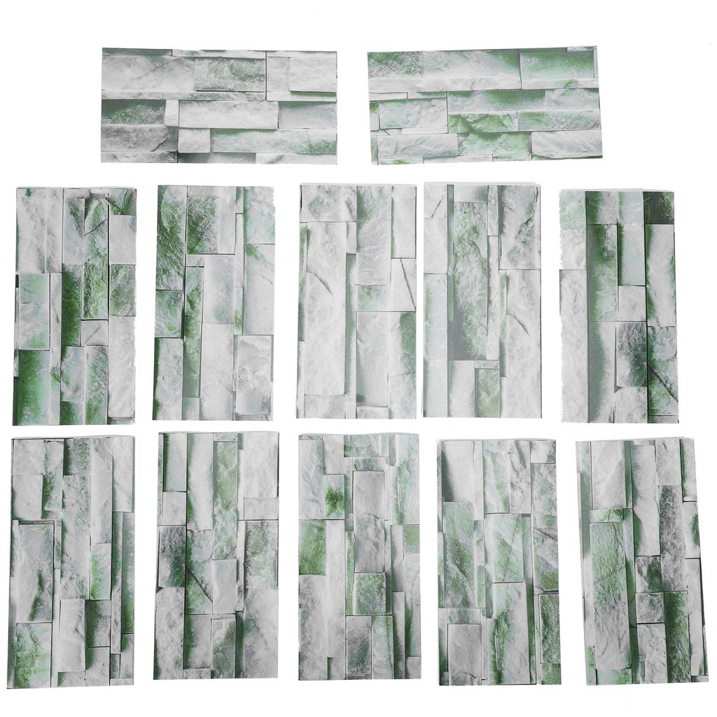 12Pcs PVC Tile Sticker Waterproof Self Adhesive Bathroom Kitchen Living Room Decor Floor