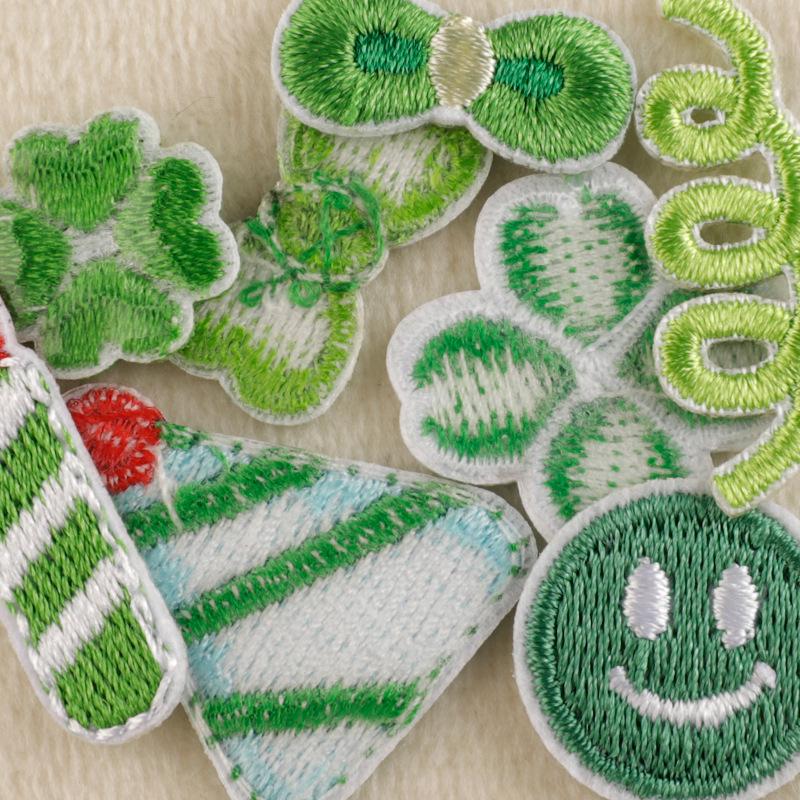 Korean Leaf Line Embroidery Patch - DIY Accessories Sticker