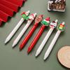 24PCS Novelty Christmas Santa Claus Snowman Patch Pen, 0.5mm Black Fine Point Retractable Pens, Durable Plastic,Suitable Office School Use