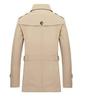 Men's Washed Cotton Fleece-Lined Mid-Length Trench Coat - Casual Autumn/Winter Outerwear