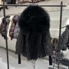 Winter New Natural Fox Fur Collar Hooded Down Jacket Women's Short Thickened Warm Loose Fur Jacket