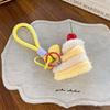 Kawaii Cake Plush Pendant Burger Bag Keyring Funny Simulation Food Keychain  Bag Decoration