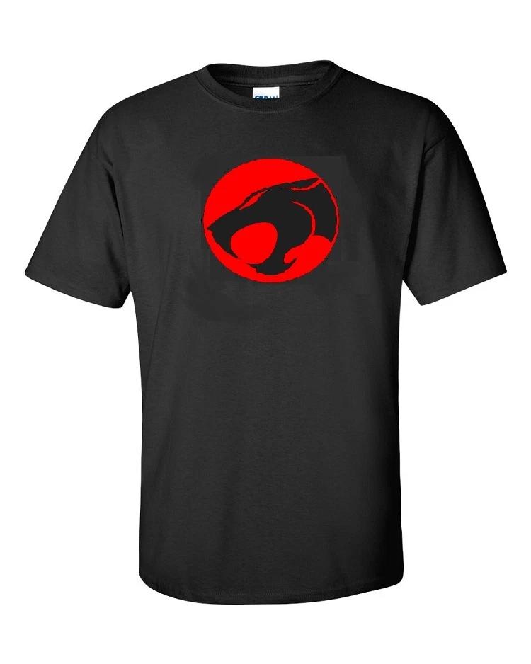 

Thunder Cats Logo Cotton Short Sleeve Black Retro Shirt Cartoon T-Shirt S-5XL 4XL
