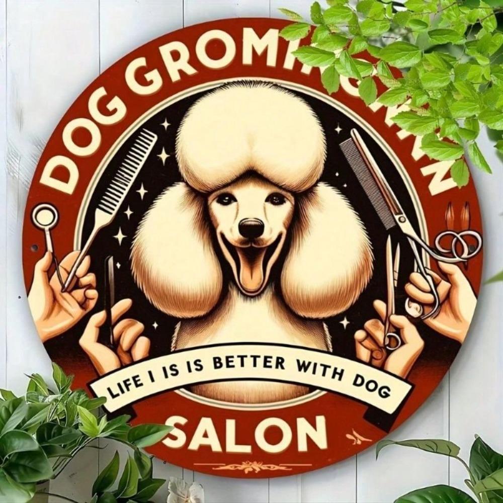Vintage Metal Dog Sign Home Garden Decor