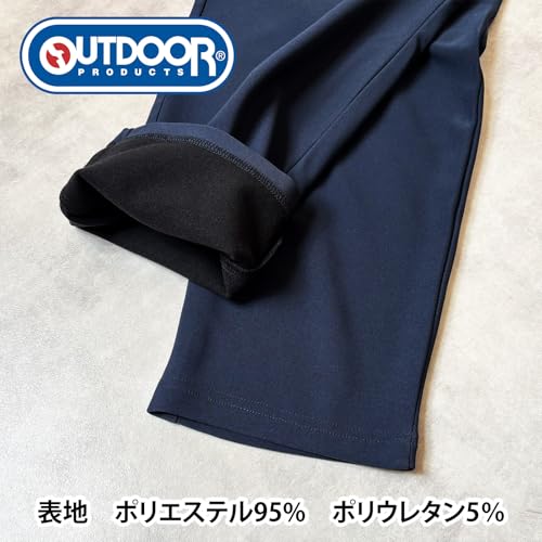 Outdoor Products Men's Warm Fleece-Lined Multi-Stretch Easy Pants, Size L, 70cm Inseam, Navy