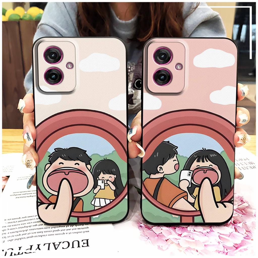 Waterproof Anti-knock Phone Case For MOTO G55 5G Protective Dirt-resistant Cute Graffiti Durable Cartoon TPU Soft case