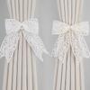 Lace Bow Curtain Straps, Light Luxury French Gauze Curtain Straps, Korean Style Aesthetic Rope Strap Decoration 2cps