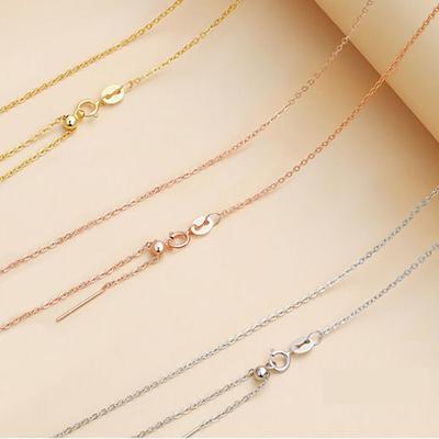 Whole Body Sterling Silver S Universal Chain O-Shaped Box Chain Electroplated White Gold 18K Gold Rose Gold Cross Chain Silver Necklace