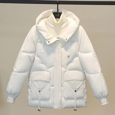 Shining New Down Cotton Jacket Women's Korean Edition Loose Thick Cotton Coat Medium Long Shining Cotton Coat Coat