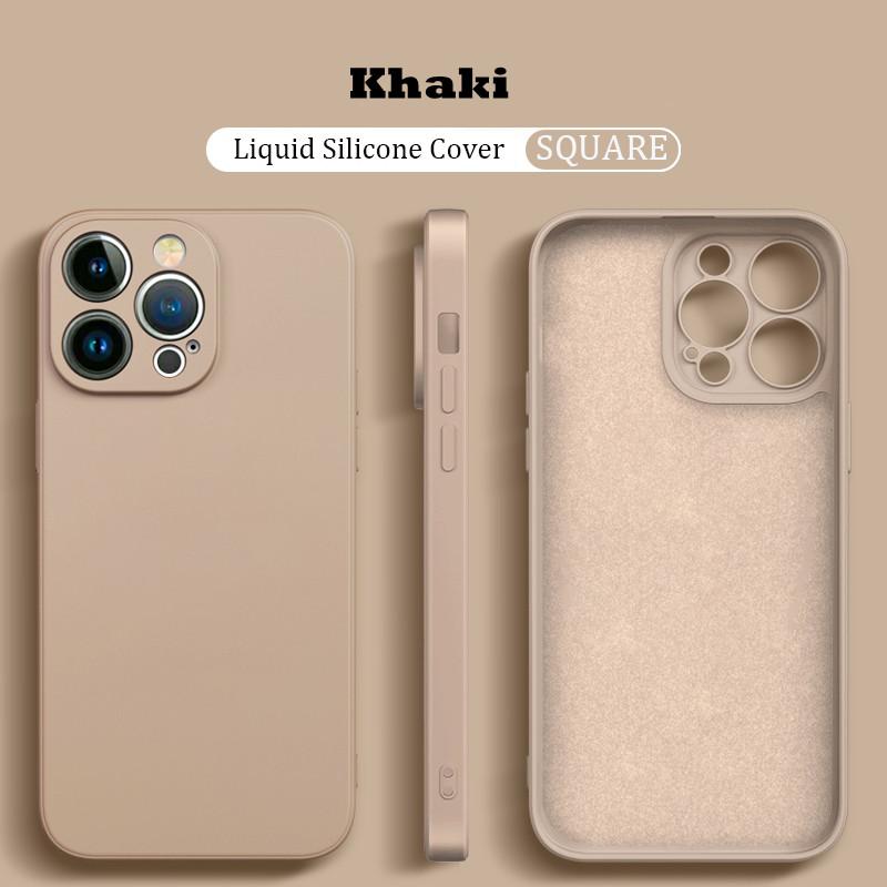 Original Flüssigsilikon Stoßfest Hülle für Xiaomi Mi 14 13 13T 12 12T 11T 10T 10 11 Lite Pro Square Fluff Bumper Soft Cover