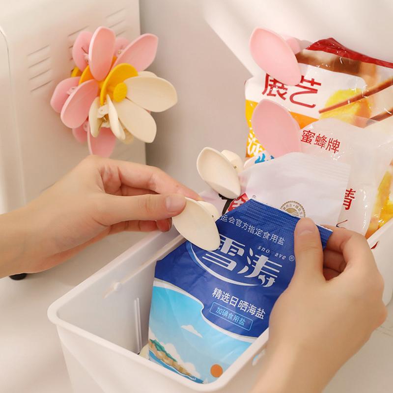 Clipe de Vedação Magnético de Lótus 3D Ímã de Geladeira Clipe de Vedação para Sacos de Lanches Alimentícios Decoração de Geladeira Acessórios de Cozinha