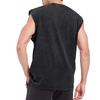 Men's Retro Washed Distressed Sleeveless Pure Cotton Tank Top - Loose Fit, Plus Size, Summer Casual Wear
