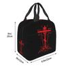Calvary Cross Christian Orthodox Monastic Symbol Portable Lunch Box for Women Waterproof Thermal Cooler Food Insulated Lunch Bag