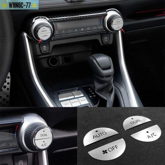 Silver Aluminum Middle Console AC Button Sticke 4PCS For Toyota RAV4 -