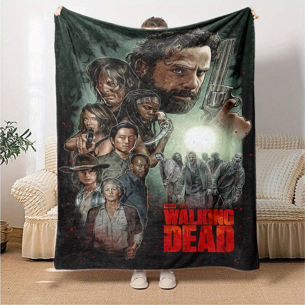 1pc Walking Dead Throw Blanket Soft Flannel, Cozy All Season Polyester Perfect for Home, Office