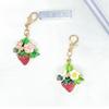 Simple Alloy Jewelry Color Fruit Strawberry Shape Keychain Pendant Decoration Fashion Ladies Bag Accessories Jewelry Gifts