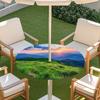Outdoor Round Table Cover With Nature Print Waterproof Elastic Hem Patio Garden Deck