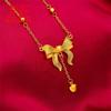 24K Gold Plated European Coin Princess Chain O Beads Wedding Best-Seller on  Alluvial Gold Love Tassel Bow Necklace for Women