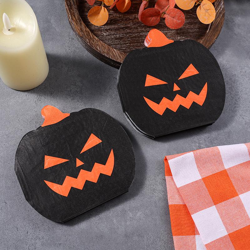Tovaglioli Ispessiti per Festa di Halloween con Zucca - Decorazione da Tavola Multistile
