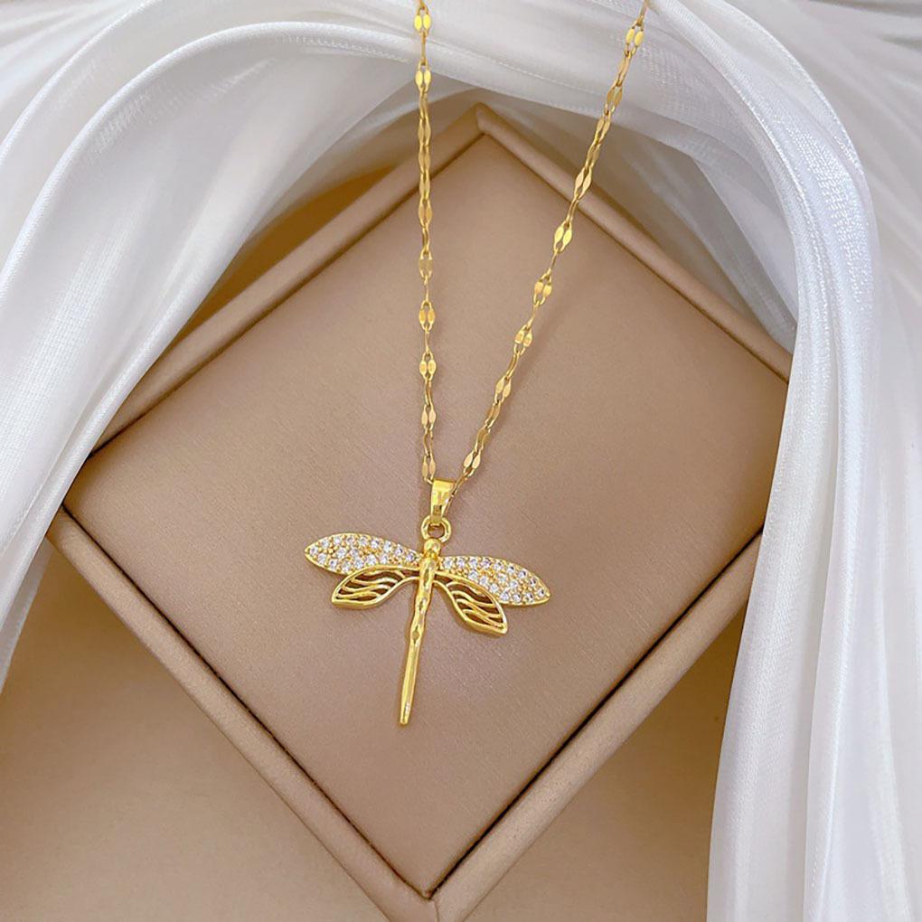 Light Luxury Dragonfly Necklace Women's Transfer Ins Clavicle Chain Accessories Fashionable High-end