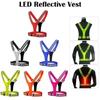 High Visibility Cycling Vests Adjustable LED Running Light for Night Warning Work Fishing