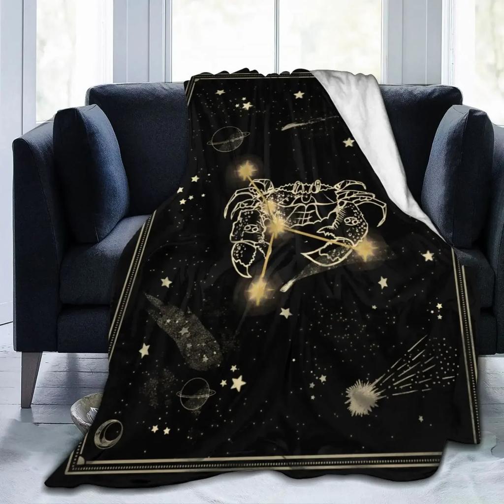 Zwölf Sternbilder Kuscheldecke Flanell Fleece Decke für Couch Bett Sofa Reisen Camping für Kinder Erwachsene Geschenk King Size