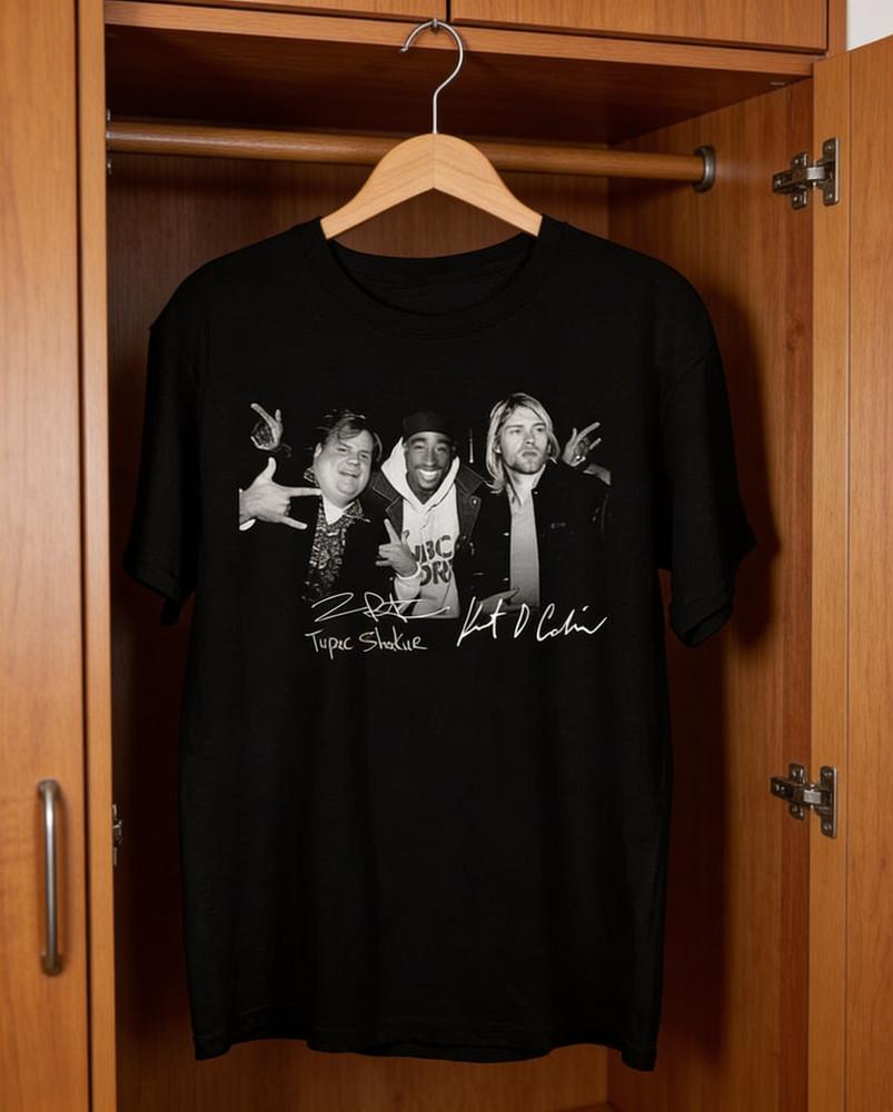 CHRIS FARLEY KURT COBAIN signature Tshirt Black S5xl Unisex T-Shirt XL
