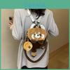 Plush Cartoon Raccoon Backpack With Lightweight Design For Casual Travel And School Use