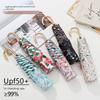 Good-looking Floral Ultra-Light Portable Hook Foldable Sun Umbrella UV Protection Vinyl Sun Protective Sun Umbrella for Women