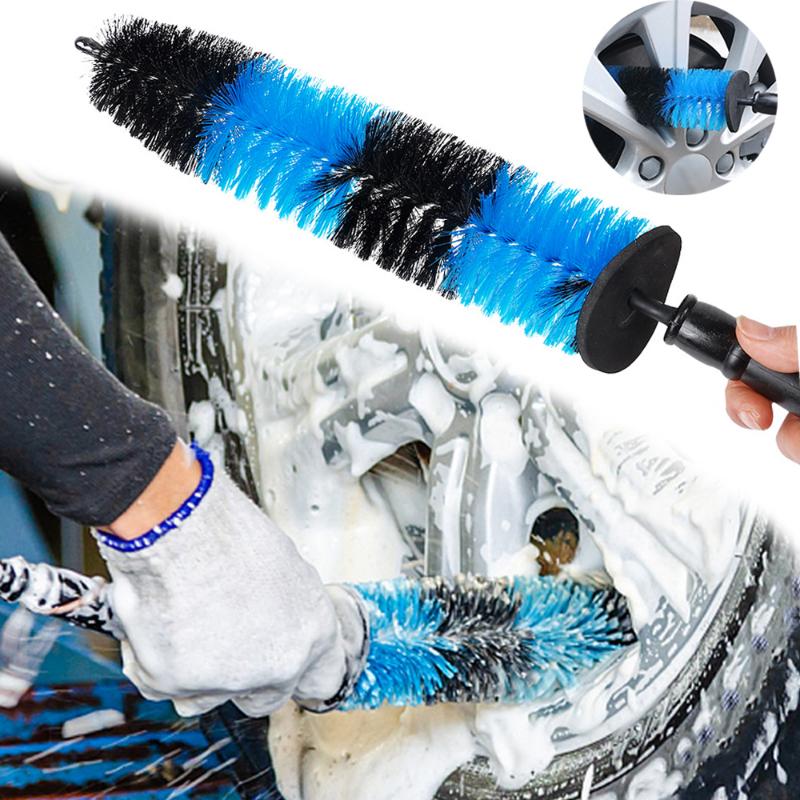 Spazzola per la pulizia dei cerchi delle auto Spazzole per il lavaggio del motore del mozzo della ruota Attrezzi per la pulizia dei pneumatici in microfibra per auto Accessori per il lavaggio dell'auto