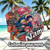 Custom Name Personalized ONE PIECE Print Umbrella, Auto Open Close, 8‑Rib Sturdy Frame, Commute Camping Hiking Use, Birthday Gift