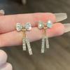 Exquisite Dainty Pendant Earrings Ornament Zircon earring Evening Bow Earrings  Fashion Accessories