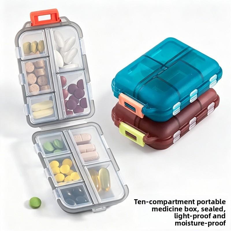 Portable Medication Organizer With Sealed Compartments For Daily Use And Travel